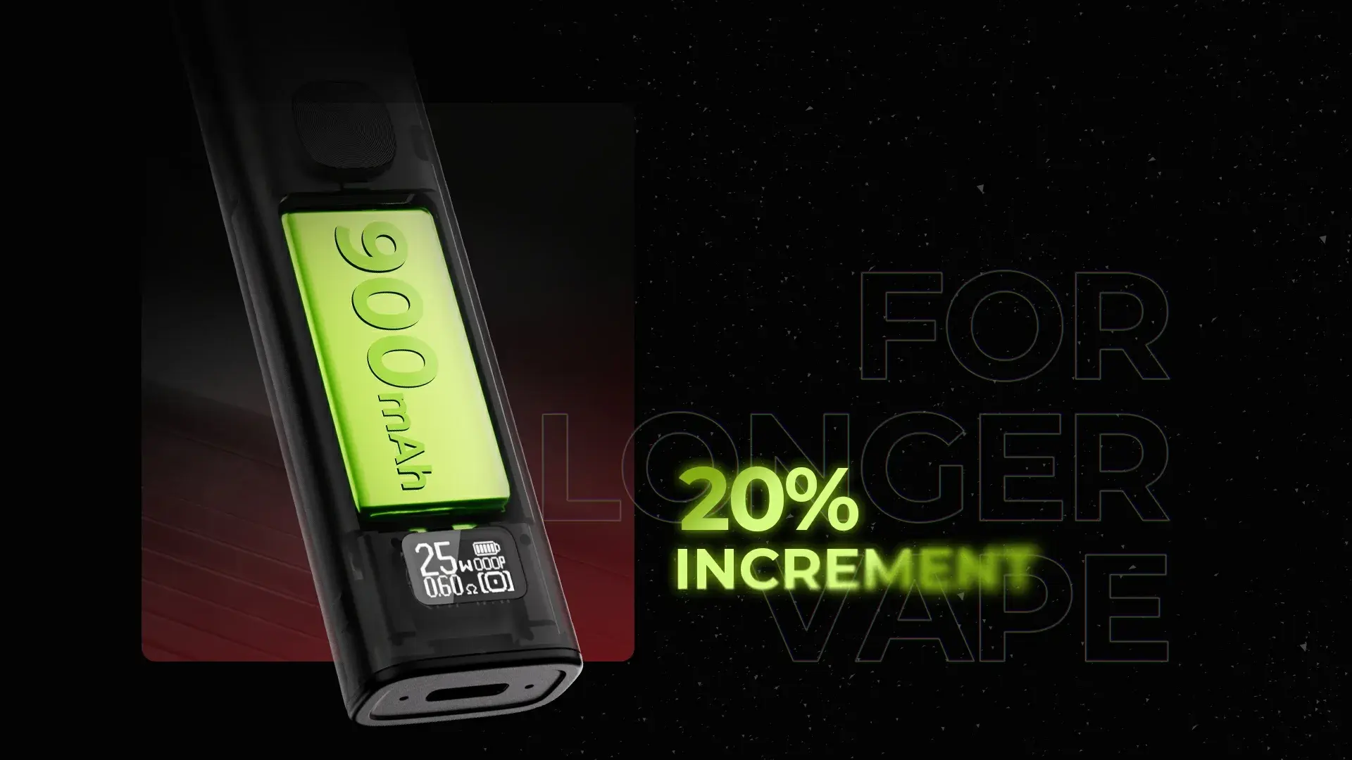 UWELL's Caliburn G3 picture — 900 mAh, 20% increment