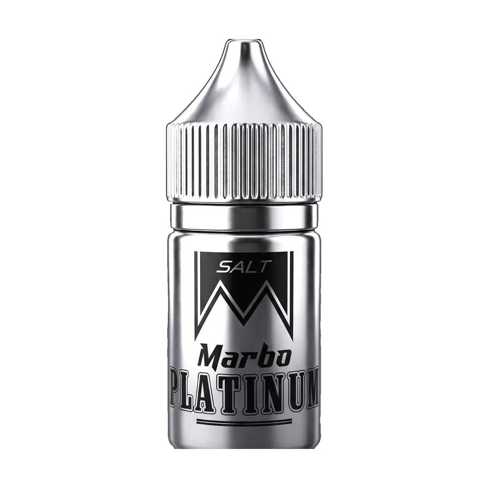 Marbo Saltnic 30ml e-liquid bottle, Platinum, studio photo