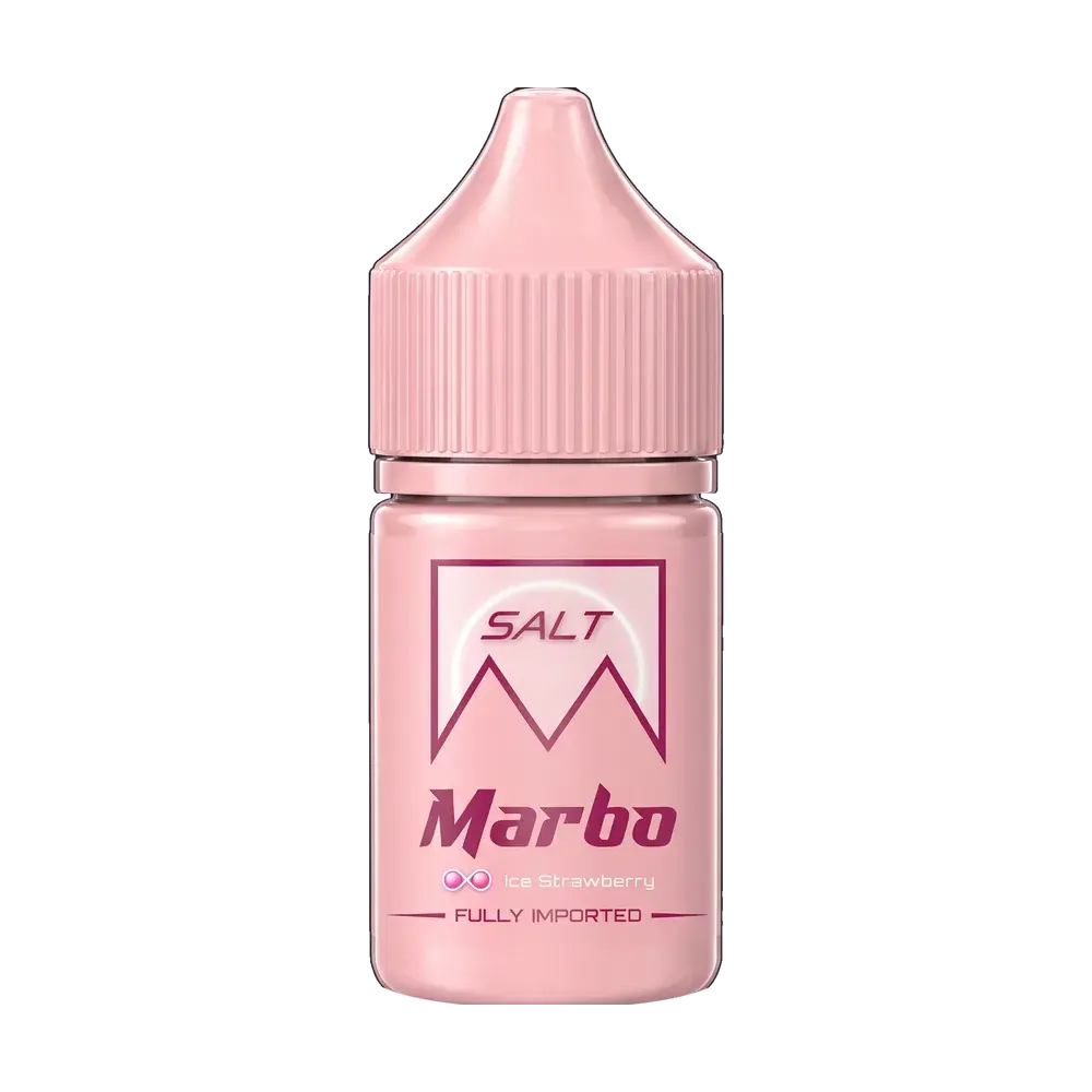 Marbo Saltnic 30ml e-liquid bottle, Ice Strawberry, studio photo