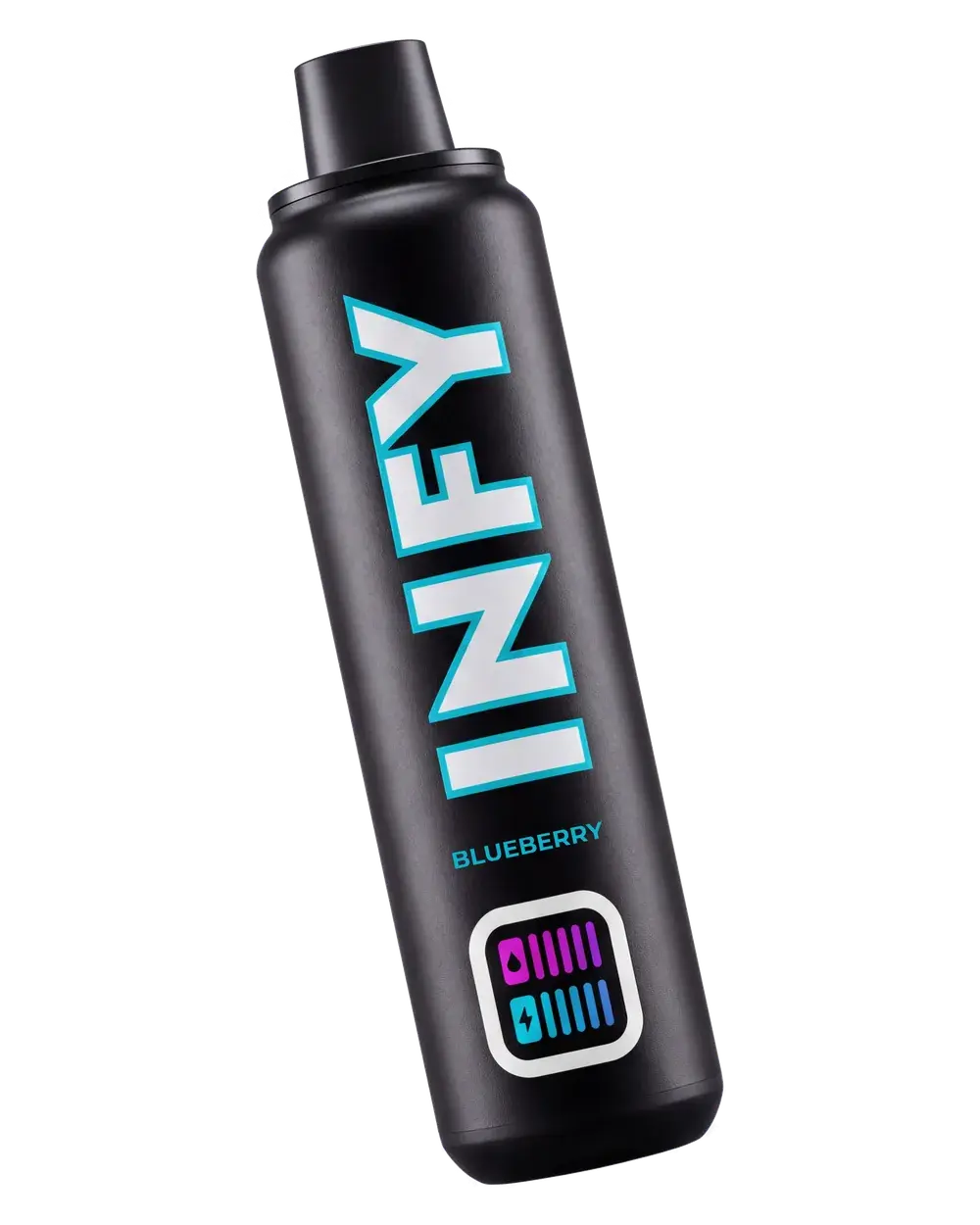 INFY 20K disposable, Blueberry, black body, three-quarter view