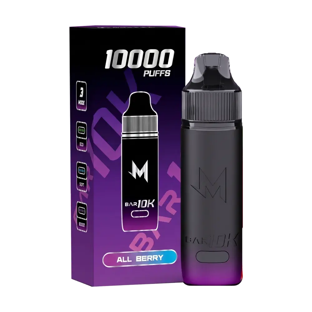 SALTHUB M Bar 10K, All Berry — box and device