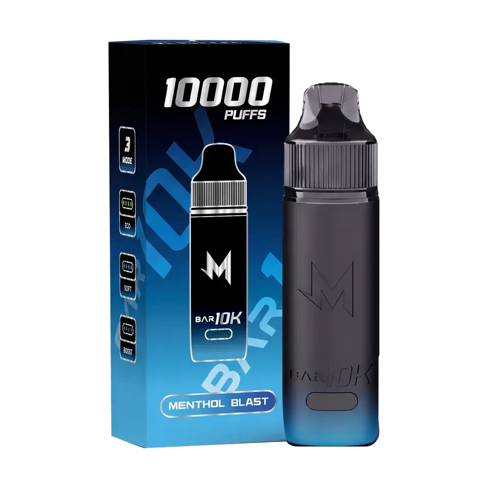 SALTHUB M Bar 10K, Menthol Blast — box and device