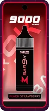 SALTHUB M Bar 9K, Peach Strawberry — pack, from SALTHUB's flavour chart