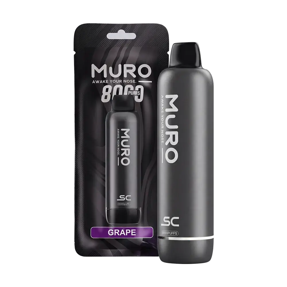 Muro SC 8000 Puffs, Grape — device with its pouch