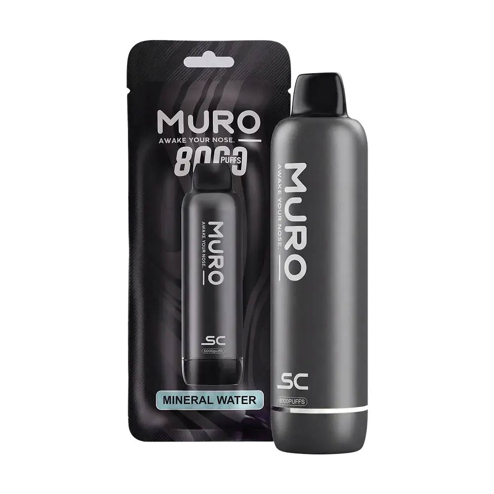 Muro SC 8000 Puffs, Mineral Water — device with its pouch