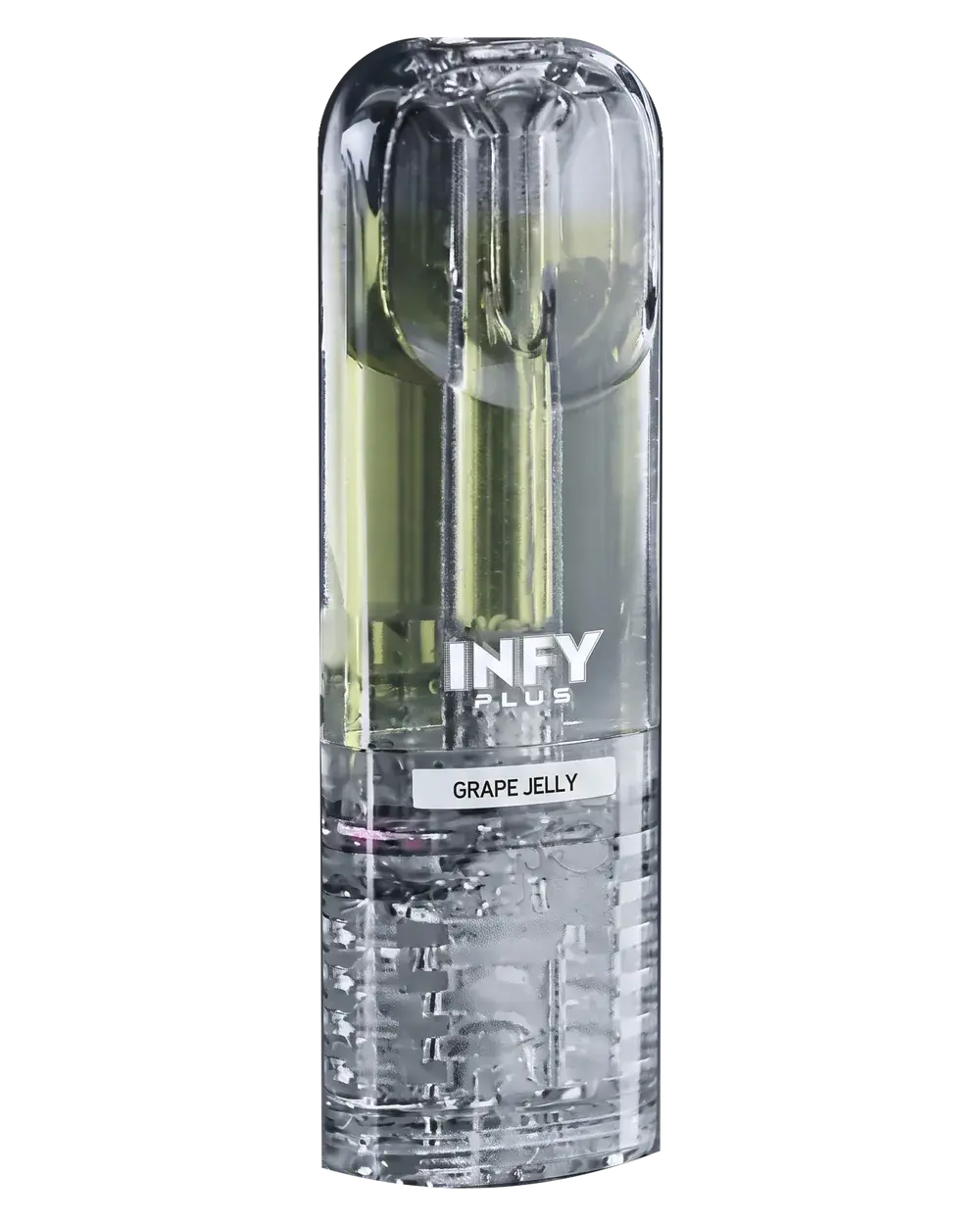 INFY PLUS 2.5ml clear pod cartridge, Grape Jelly, studio photo