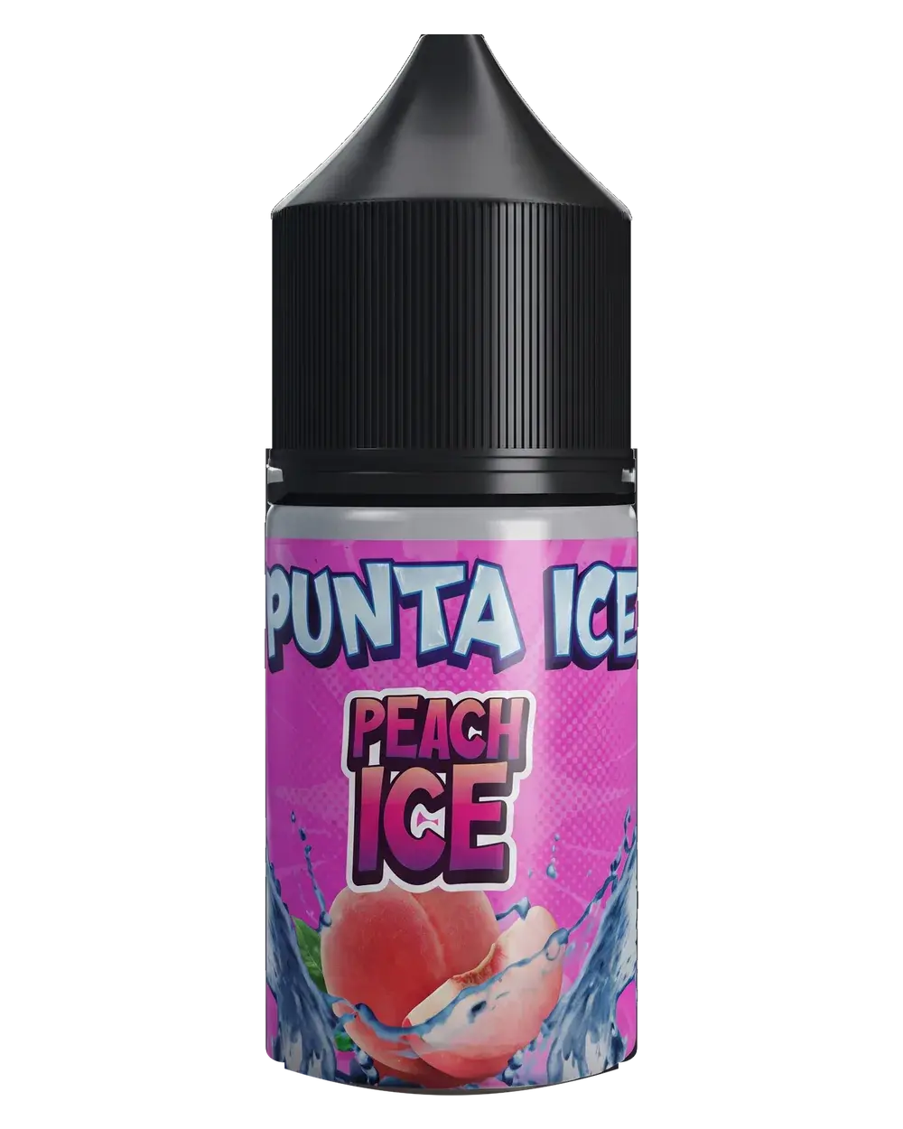 Punta Ice Peach Ice e-liquid bottle, studio photo