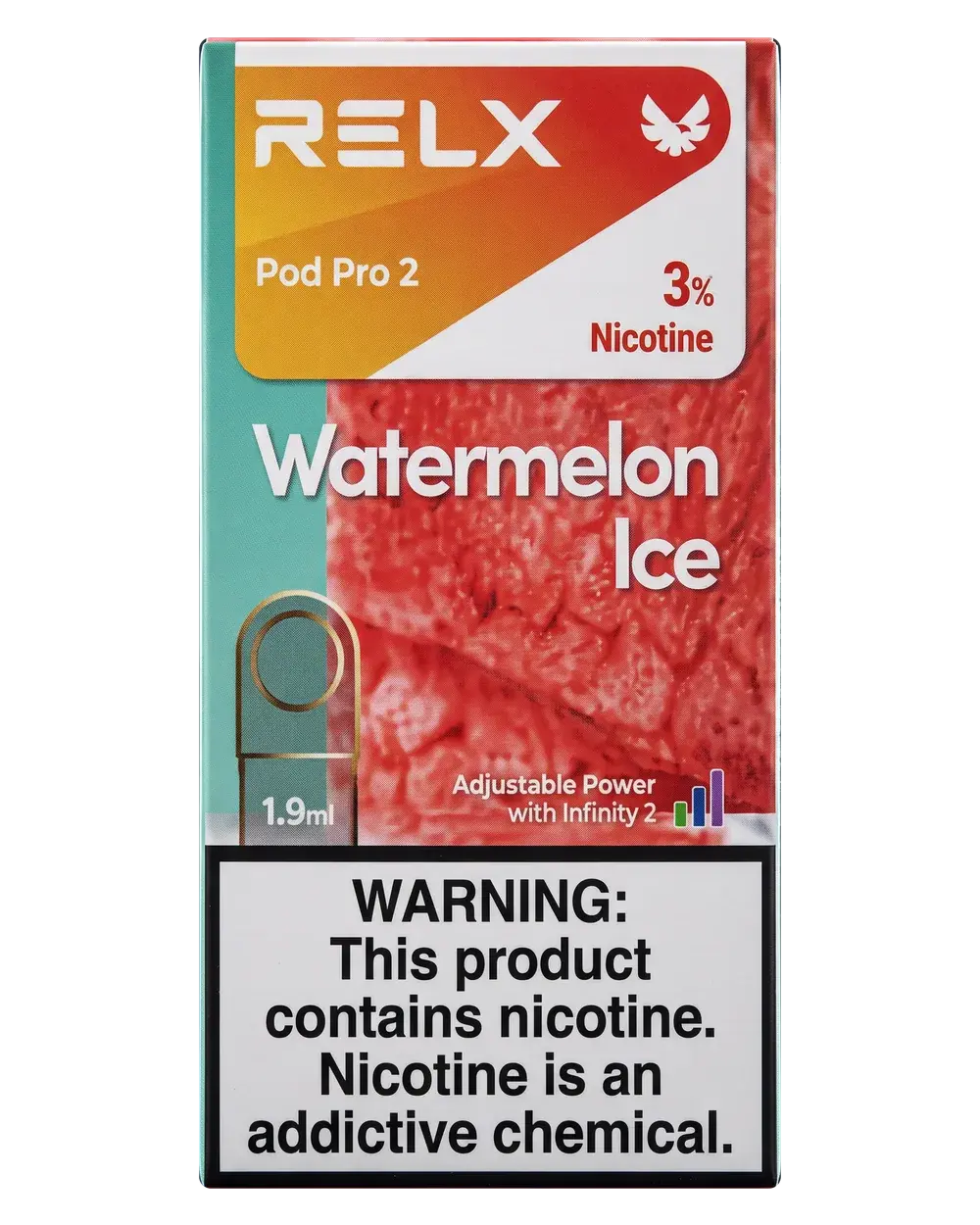 RELX Pod Pro 2 pack, Watermelon Ice, studio photo