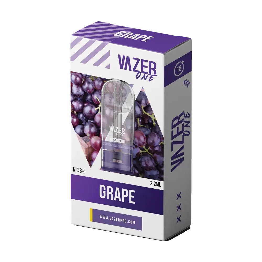Vazer One pod box, Grape, studio photo