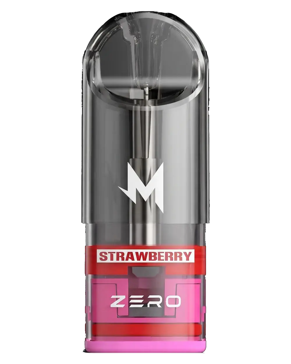 SALTHUB Zero Cartridge, smoke-clear cartridge with Strawberry Zero label, upright front view