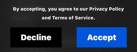 ปุ่ม Accept ในแอป 1.1.1.1
