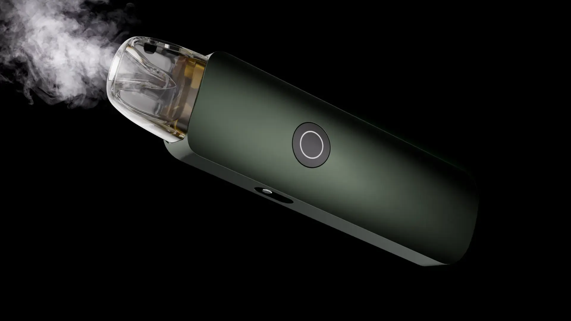 Official UWELL render — the Caliburn G4 Classic in green with a puff of vapour