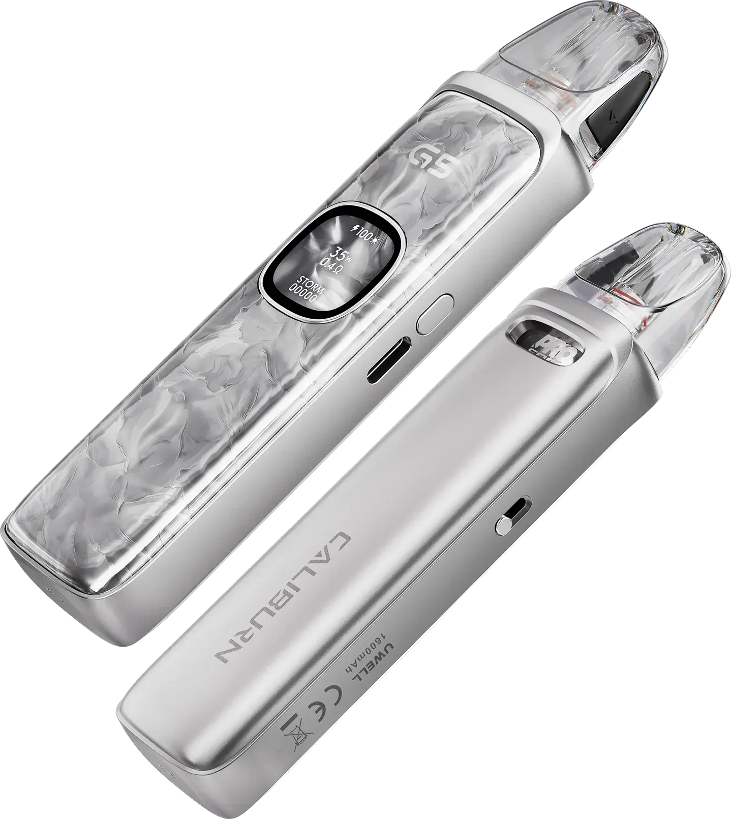 Official UWELL poster — the Caliburn G5 aluminium body and side airflow control