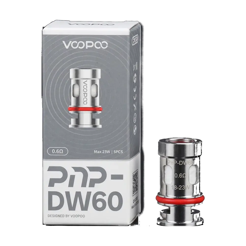 VOOPOO PnP-DW60 coil 0.6Ω with its box, studio photo