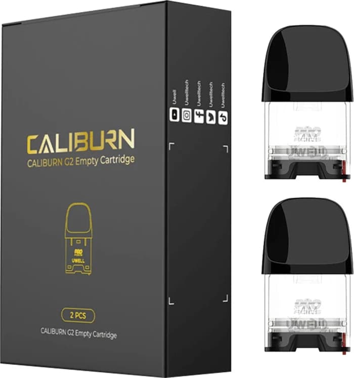 UWELL Caliburn G2 Empty Cartridge, 2-piece retail box, isolated product shot