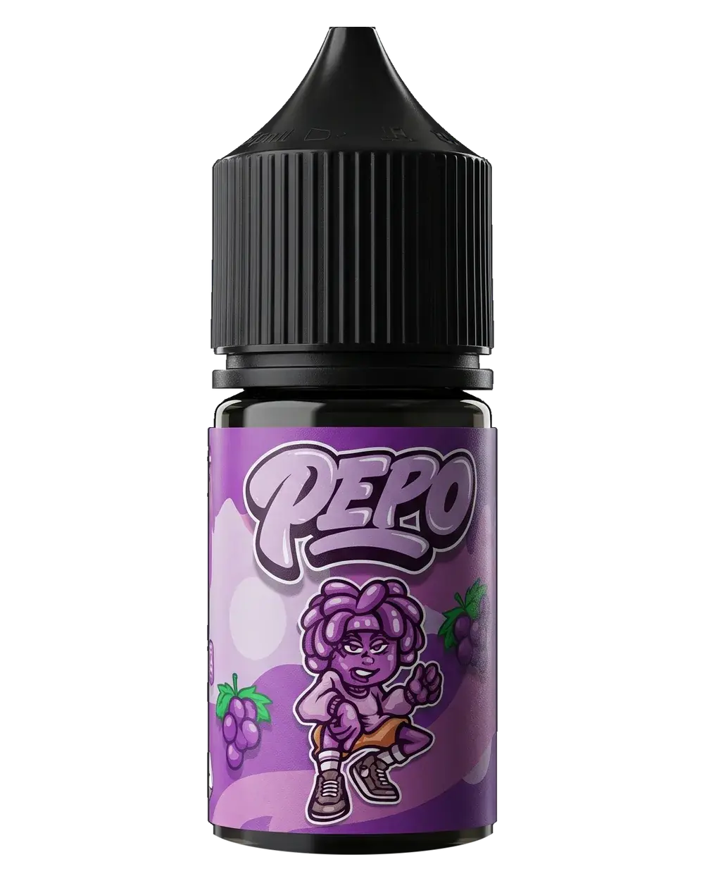 Pepo Salt Nic e-liquid bottle, Grape, studio photo
