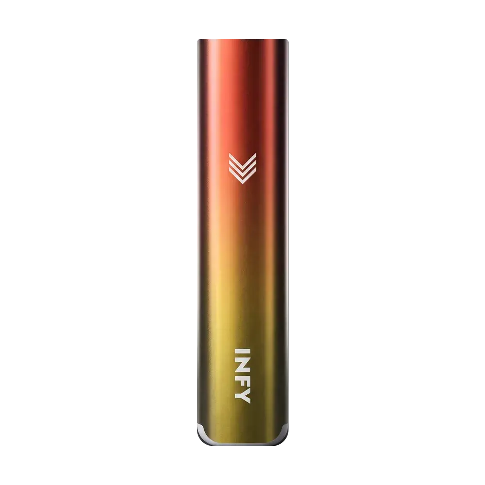 INFY POD device body, Flame Yellow, studio photo