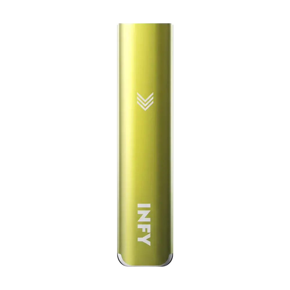 INFY POD device body, Mimosa Yellow, studio photo