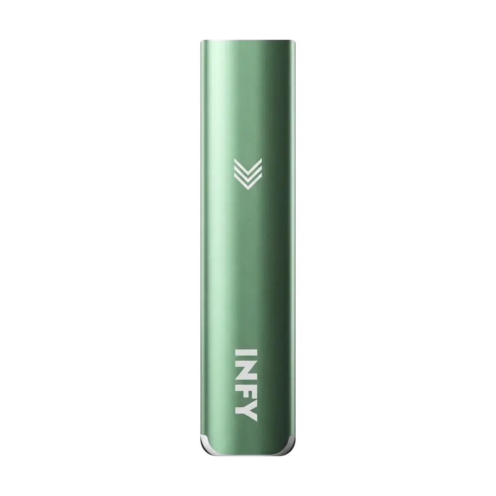 INFY POD device body, Moss Green, studio photo