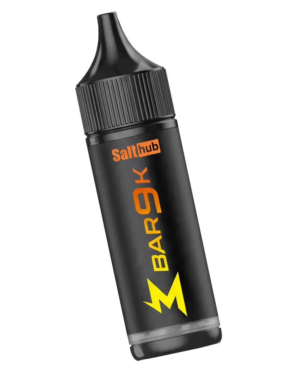 SALTHUB M Bar 9K, black body with SALTHUB's orange-to-yellow print, tilted