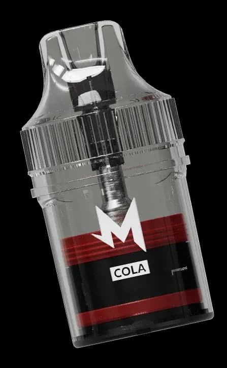 SALTHUB M Bar Pod, matte black cartridge with Grape Aloe flavor label, isolated product shot