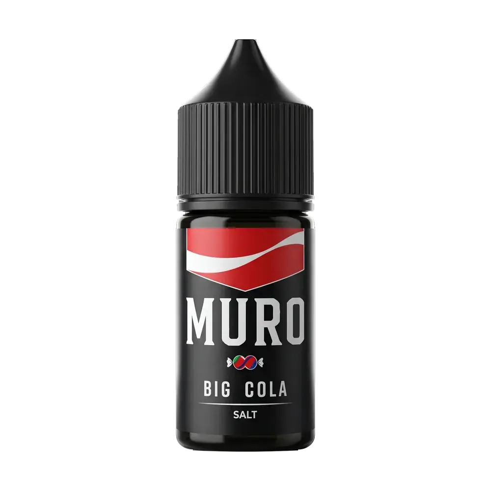 Muro Salt Nic e-liquid bottle, Big Cola, studio photo